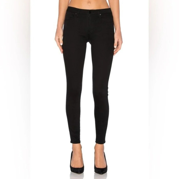 Alexander Wang Whip Stay Black Straight Skinny Jeans  Distressed Midrise Size 25 - Picture 1 of 12